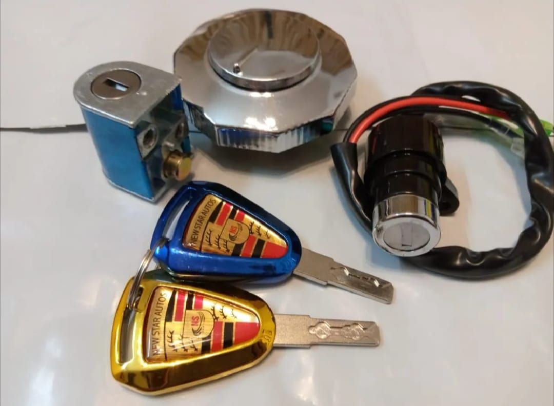 Motorbike Three Piece Lock Set Lock Kit Switch Designed For Motorcycles Providing Durable Quality View Gallery - Pakistan