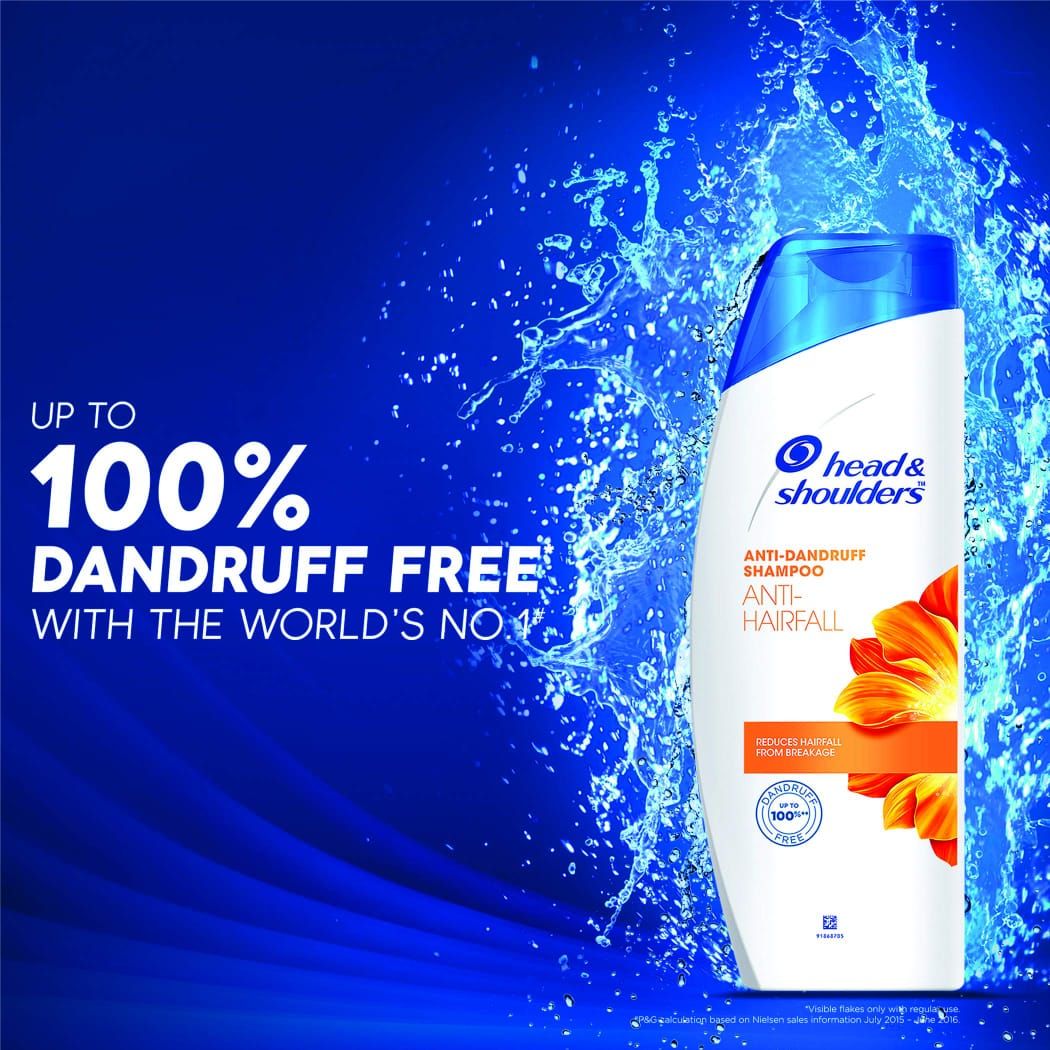 Head And Shoulders Anti Dandruff Shampoo Anti Hairfall Orange Scent Providing Durable Quality Gentle Care - 360ML