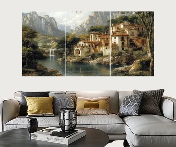 Set of 3 Landscape Wall Art Frames – 8x11" MDF Wood with Adhesive Backing View Gallery - Pakistan