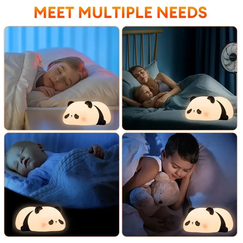 Cute Panda Night Light | Silicone Soft Lamp | Portable & Child‑Safe Bedside Light  Short Description View Gallery - Pakistan