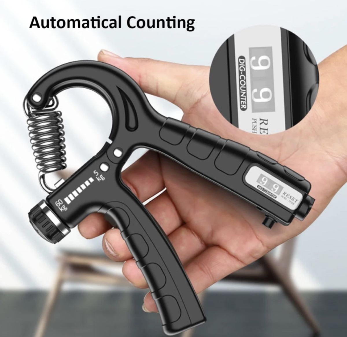 Adjustable Exerciser Hand Gripper With Counter Strengthener Adjustable Resistance Wrist Strengthener Strength Trainer Providing Durable Quality Comfortable Use (Random Color) View Gallery - Pakistan
