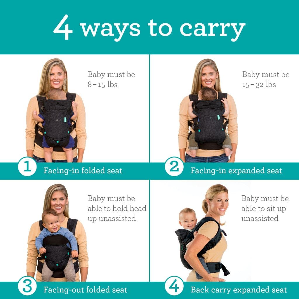 Baby Bond 4 In 1 Baby Carrier Providing Comfort Safety Versatility Strong Durable Material Soft Breathable Fabric