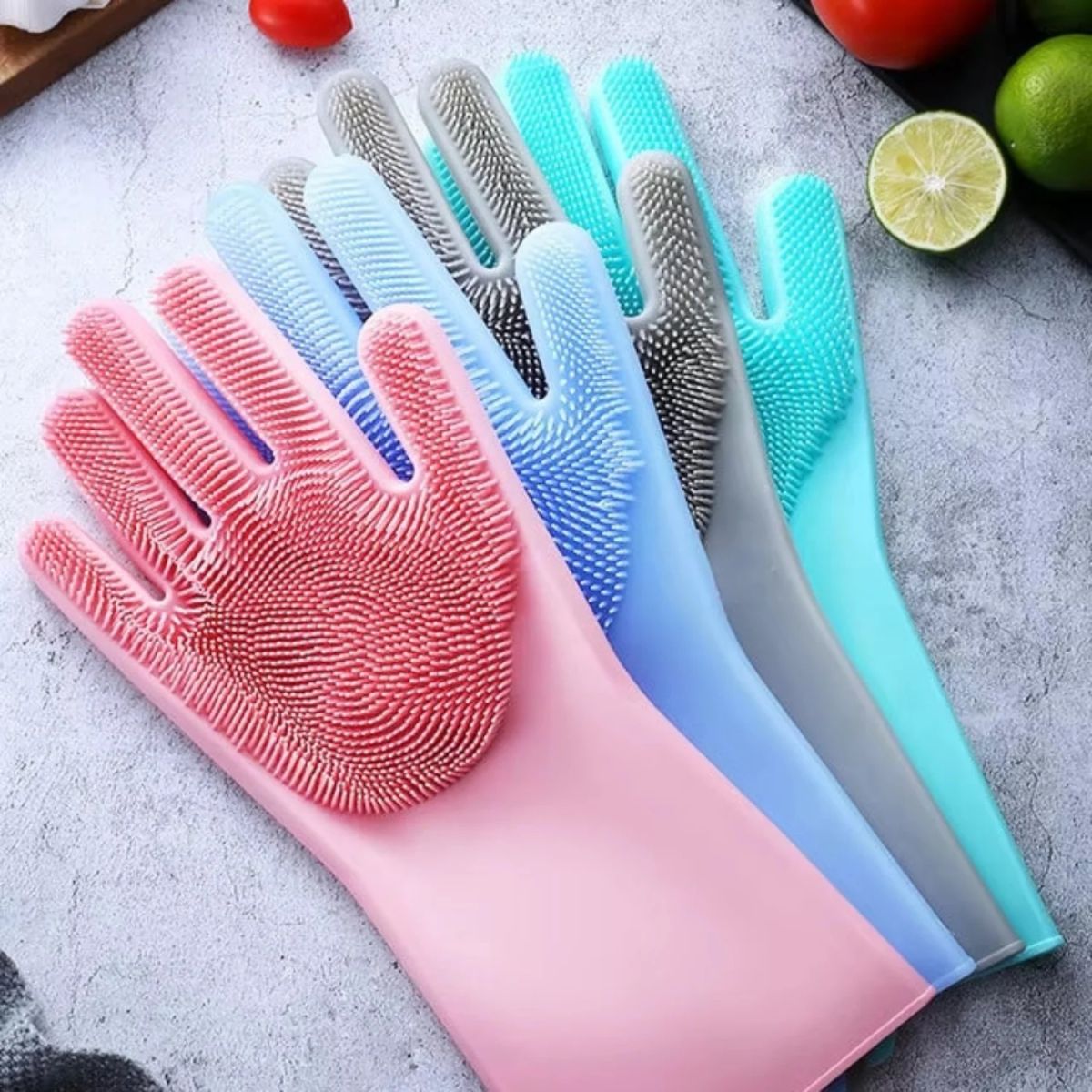 Silicone Dishwashing Gloves Durable Quality Comfortable Grip Reliable Performance Easy Cleaning (Random Color) View Gallery - Pakistan