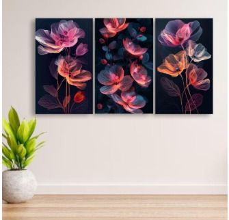 Set Of 3 Wall Art Wooden Phototile Frames For Wall Decor Bringing Stylish Touch Durable Finish