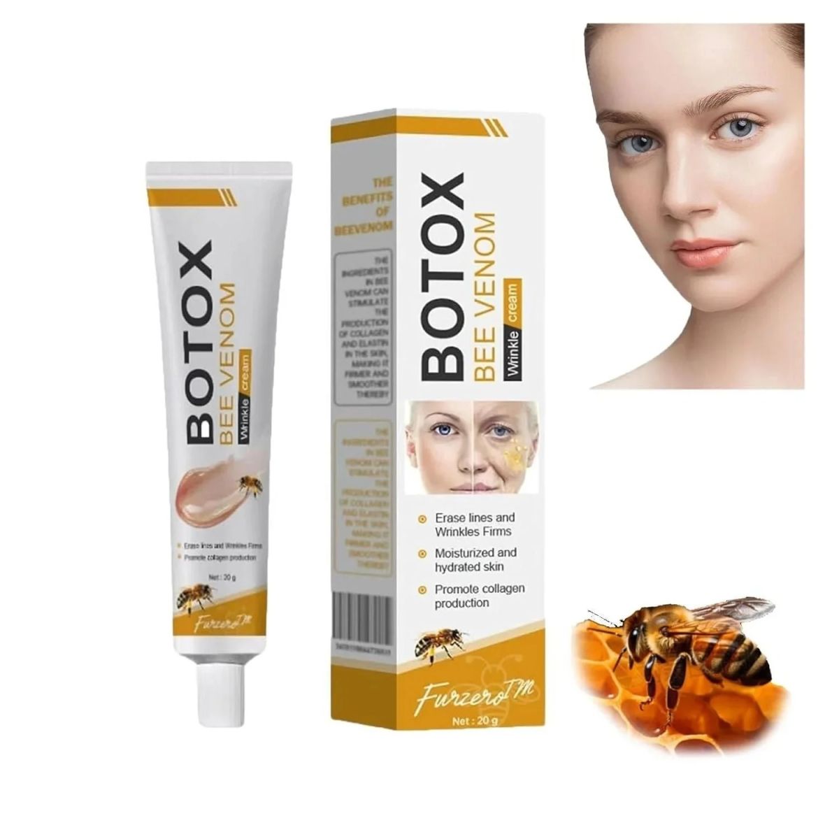 Botox Bee Venom Wrinkle Cream | Anti‑Aging Moisturizer | Collagen Boost | Reduce Wrinkles & Fine Lines 30gm View Gallery - Pakistan