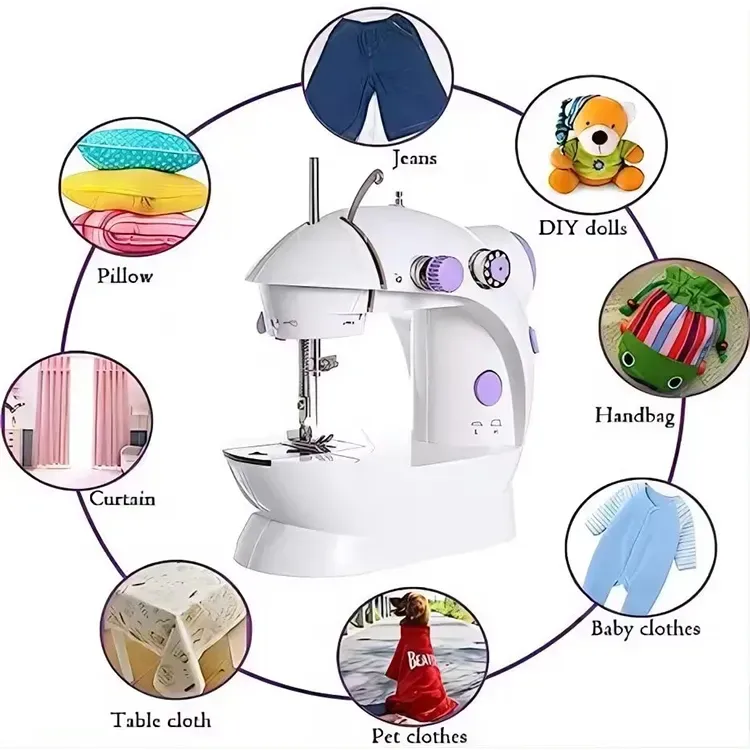 Portable Mini Dual-Speed Electric Sewing Machine with Foot Pedal & Accessory Kit View Gallery - Pakistan