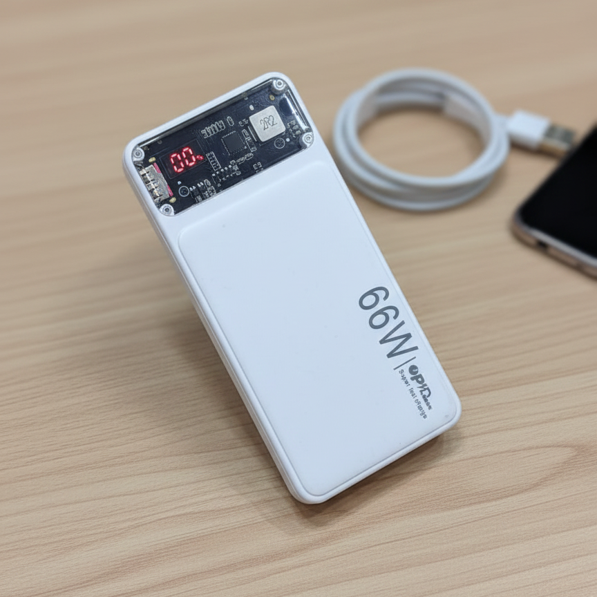 66W Transparent Digital Display Power Bank – 20,000mAh Ultra-Fast Charge View Gallery - Pakistan