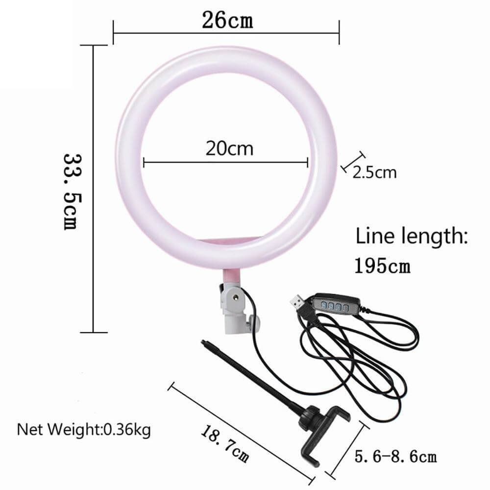 Professional 10-inch LED Ring Fill Light with Universal Phone Holder & Dimmable Lighting Modes View Gallery - Pakistan