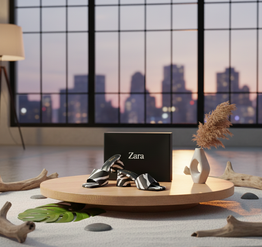 Zebra-Print Block Heel Mules – Essential Chic Collection View Gallery - Pakistan