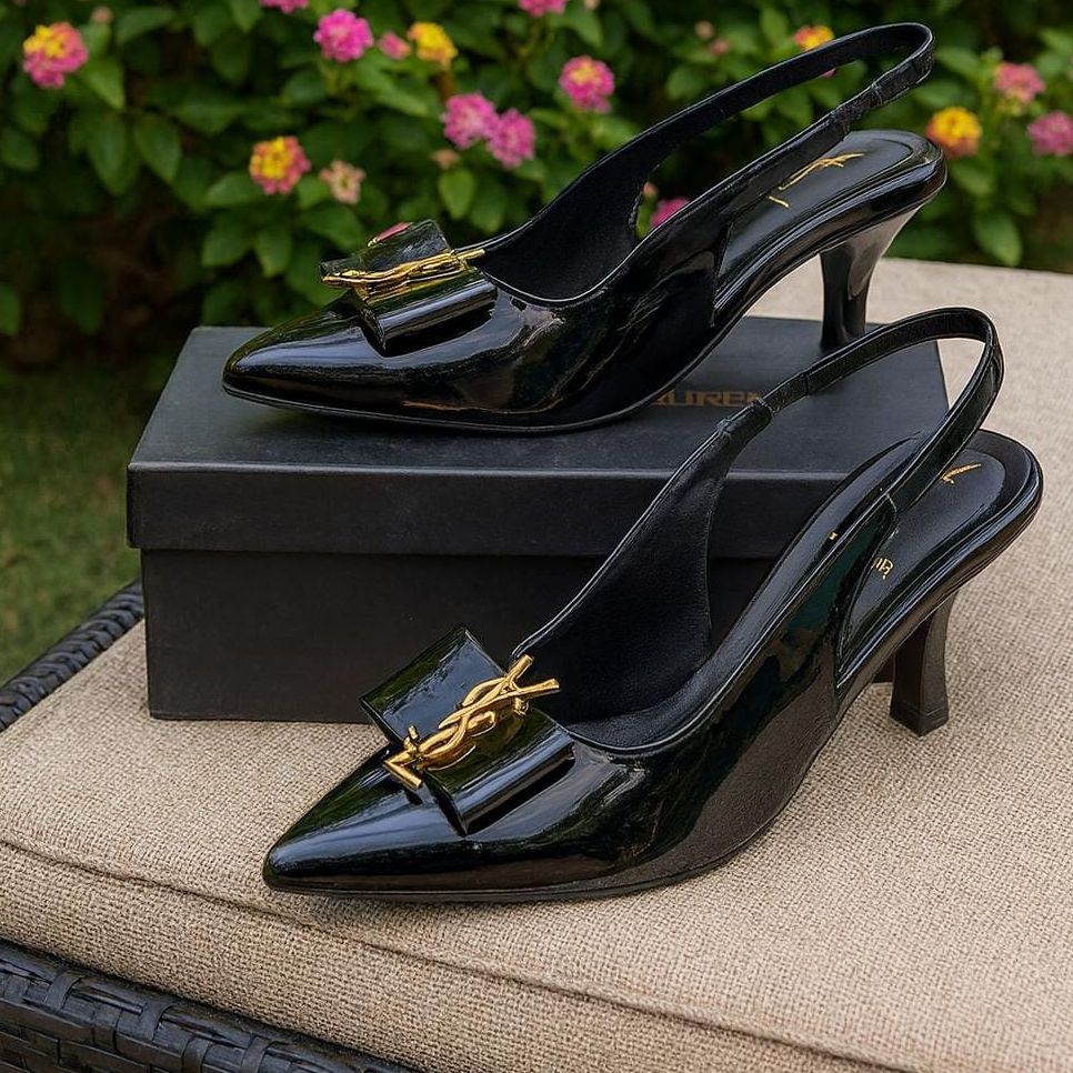 YSL Inspired Slingback Heels Providing Elegant Style With Sophisticated Look Durable Quality Comfortable Wear View Gallery - Pakistan