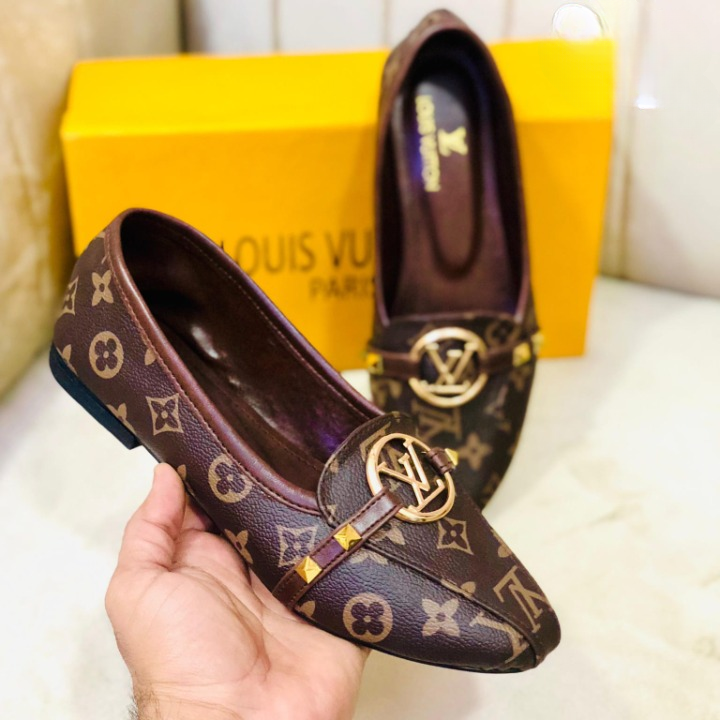 Women's Brown Louis Vuitton Monogram Loafers Providing Elegant Style With Premium Quality View Gallery - Pakistan