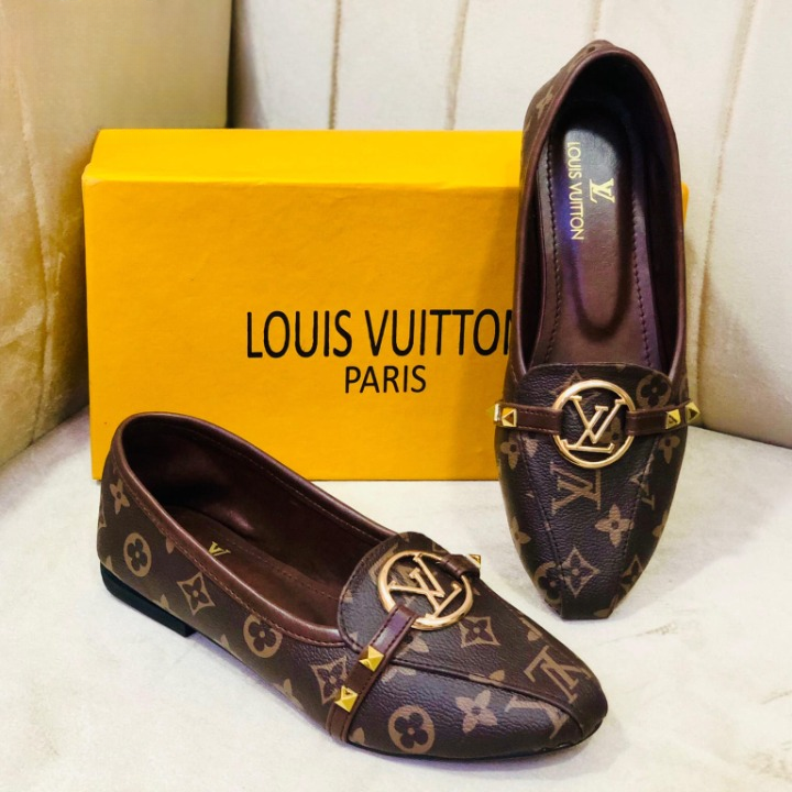 Women's Brown Louis Vuitton Monogram Loafers Providing Elegant Style With Premium Quality View Gallery - Pakistan