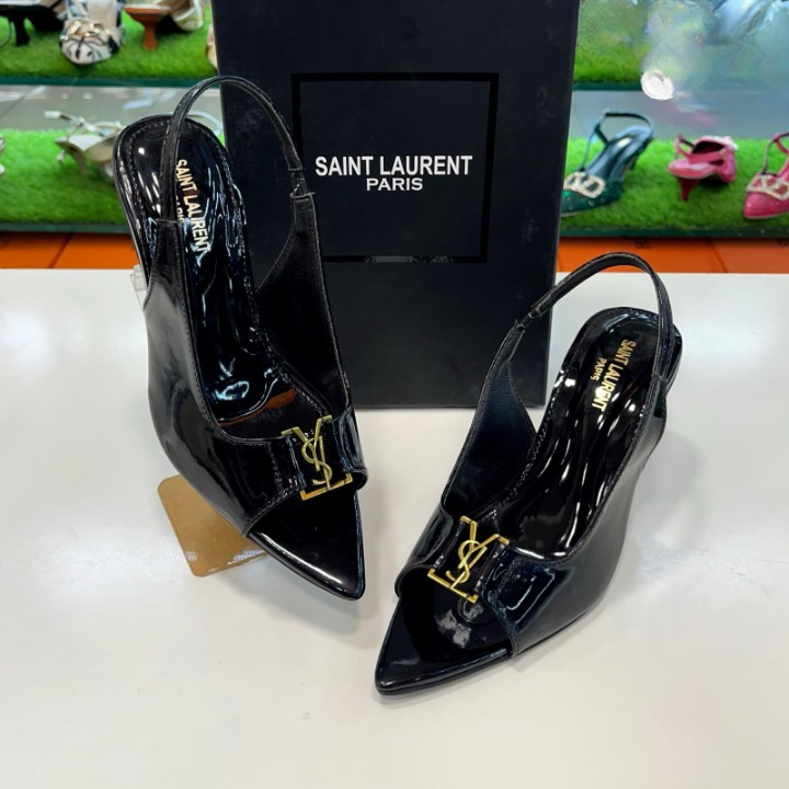 Patent Leather Saint Laurent Opyum Slingback Pumps Heels Providing Elegant Style With Sophisticated Look View Gallery - Pakistan