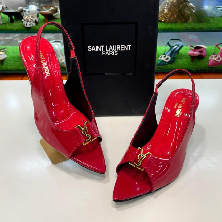 Patent Leather Saint Laurent Opyum Slingback Pumps Heels Providing Elegant Style With Sophisticated Look View Gallery - Pakistan