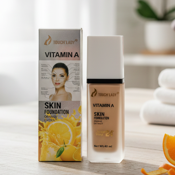Touch Lady Vitamin A Skin Foundation With Orange Extract Providing Smooth Coverage Nourishing Effect - 40ML View Gallery - Pakistan