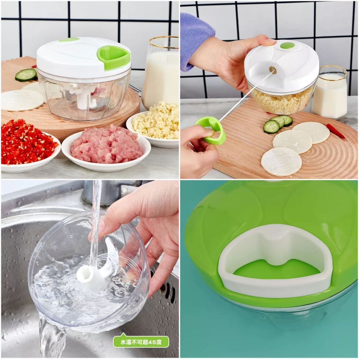 Multi-Function Food Processor - Chopper, Cutter, Grinder, Shredder, Mincer, Mini Garlic Slicer &amp; Slicer for Kitchen (Random Color) View Gallery - Pakistan