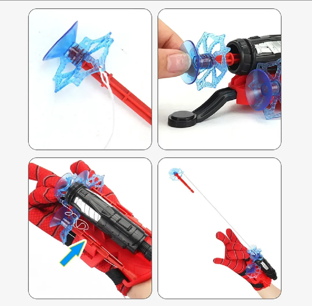 Spiderman Web Dart Shooter | Kids Spider Launcher Toy | With or Without Gloves View Gallery - Pakistan