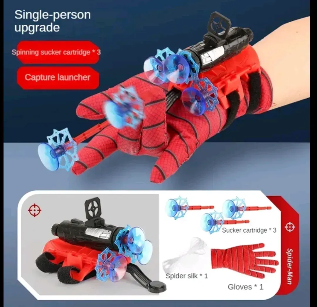 Spiderman Web Dart Shooter | Kids Spider Launcher Toy | With or Without Gloves View Gallery - Pakistan