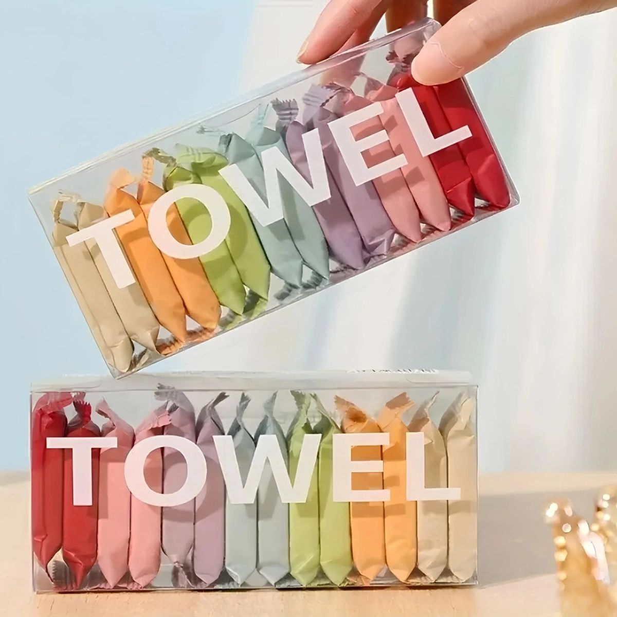 Disposable Washcloths | 14 pcs/box | Portable Travel Towels | Thickened Compressed Face &amp; Beauty Square Towels