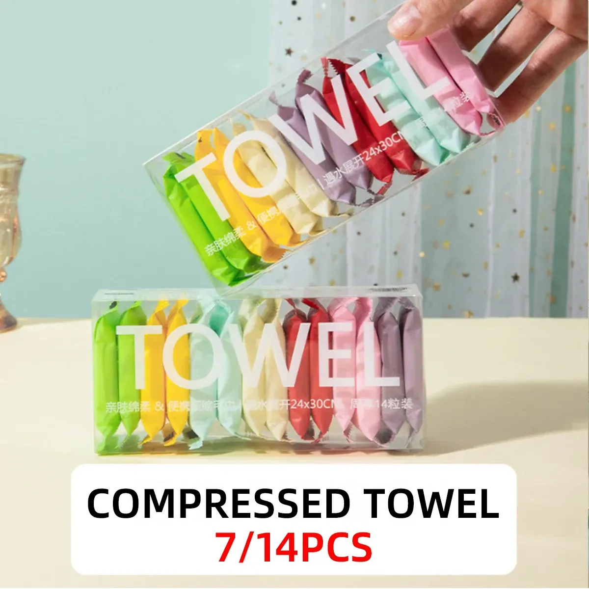 Disposable Washcloths | 14 pcs/box | Portable Travel Towels | Thickened Compressed Face & Beauty Square Towels View Gallery - Pakistan
