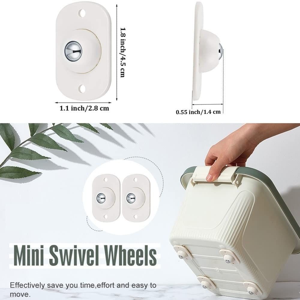 Mini Furniture Mover Wheels | Set of 4 | 360° Rotation | Stainless Steel KS | For Furniture & Storage View Gallery - Pakistan