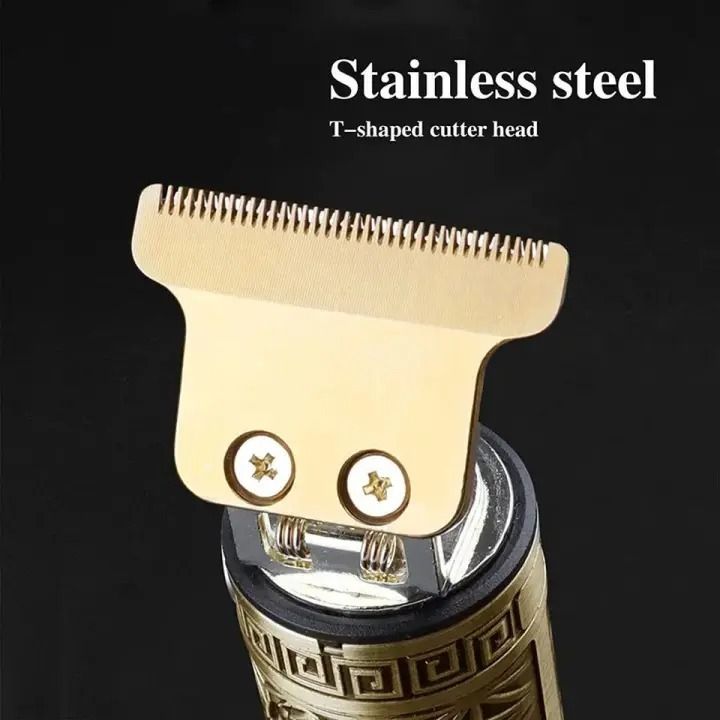 Metal Body Vintage T9 Trimmer & Hair Clipper for Men | USB Rechargeable Professional Hair Cutting Machine | Precision Beard & Hair Grooming Tool View Gallery - Pakistan