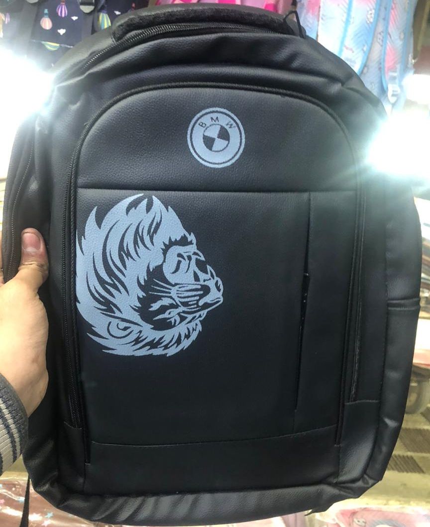 Black Faux Leather Backpack With BMW Logo Providing Durable Quality Stylish Design View Gallery - Pakistan