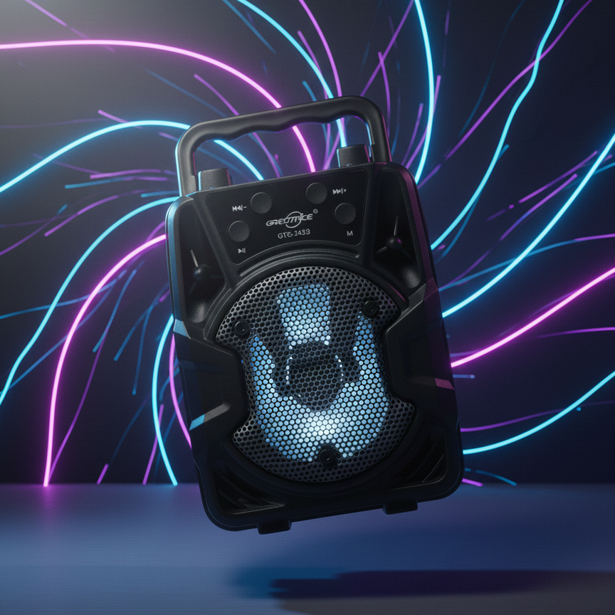 Cyber-Pulse Portable Bluetooth Party Speaker – Neon Edition with Integrated Light Show View Gallery - Pakistan