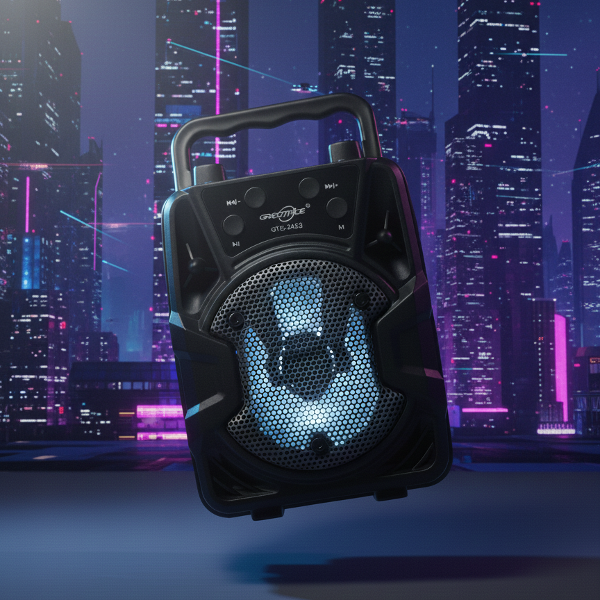 Cyber-Pulse Portable Bluetooth Party Speaker – Neon Edition with Integrated Light Show View Gallery - Pakistan