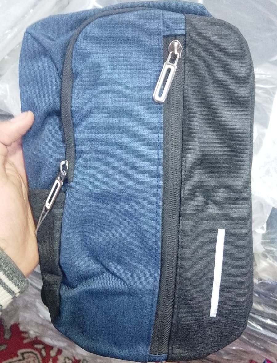 Blue And Black Sling Backpack Providing Durable Quality With Comfortable Carry Stylish Design View Gallery - Pakistan