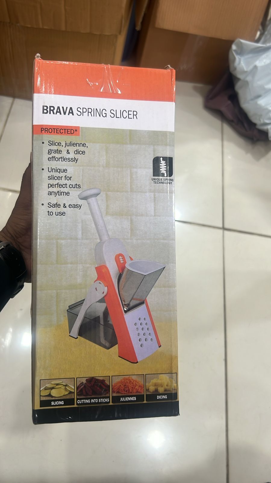 Safe-Slice Vertical Mandoline Slicer – Multi-Purpose Vegetable Cutter & Julienne Tool with Adjustable Thickness View Gallery - Pakistan