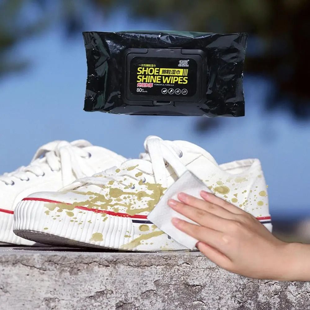 Shoe Wipes | 80 Pcs Instant Cleaner | Quick Dirt & Stain Removal | Shoe Cleaning Kit View Gallery - Pakistan