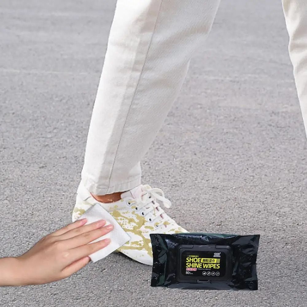 Shoe Wipes | 80 Pcs Instant Cleaner | Quick Dirt & Stain Removal | Shoe Cleaning Kit View Gallery - Pakistan