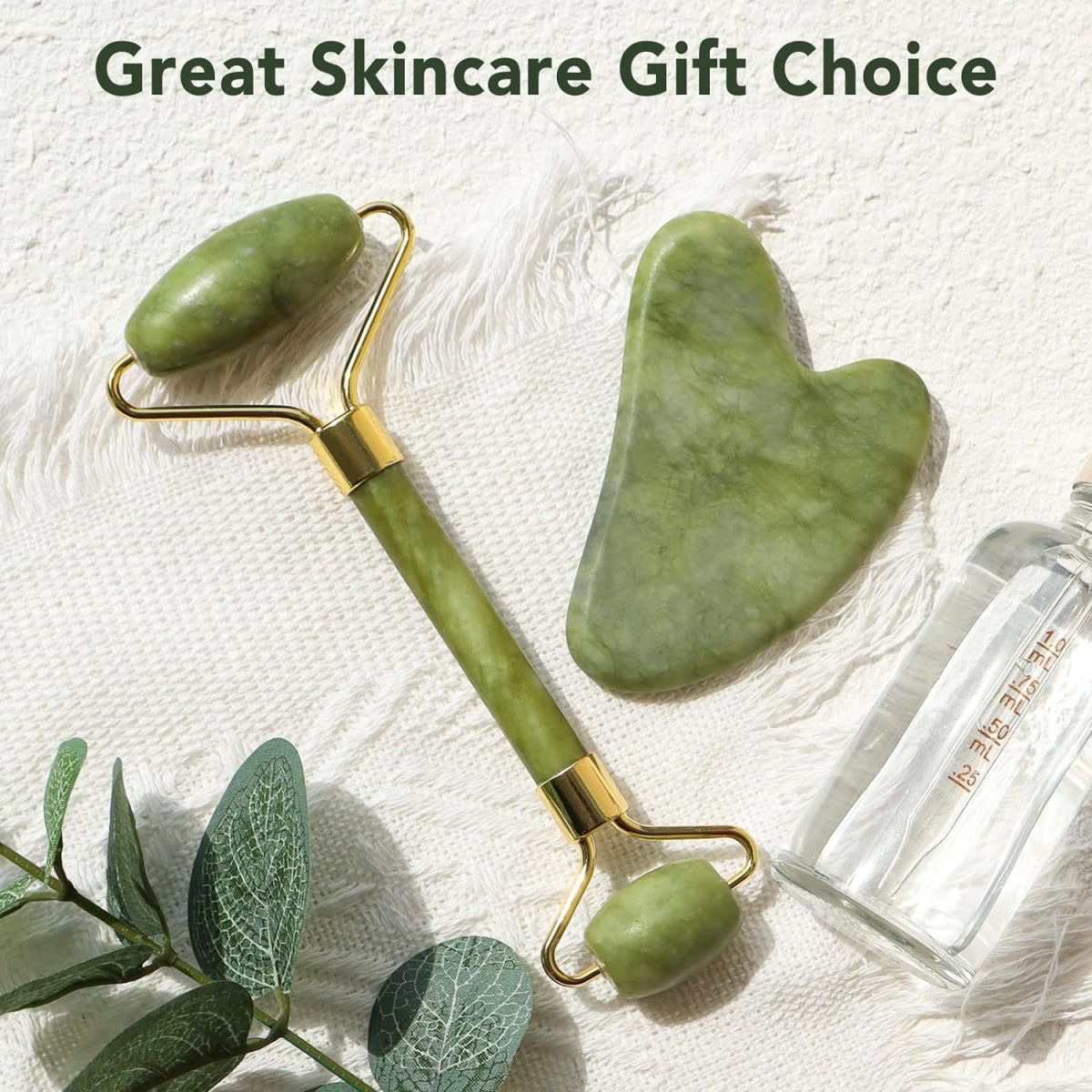 Jade Roller Facial Massager | Manual | With Gua Sha Tool | Natural Skincare | Relax & Refresh View Gallery - Pakistan