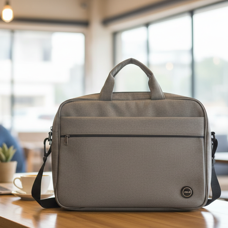 Grey Laptop Shoulder Bag Providing Durable Protection With Comfortable Carry Stylish Design