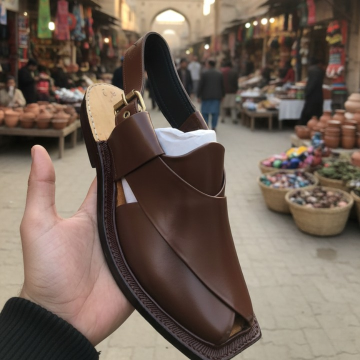 Plain Brown Single Sole Narozi Providing Traditional Style With Durable Build Comfortable Fit View Gallery - Pakistan