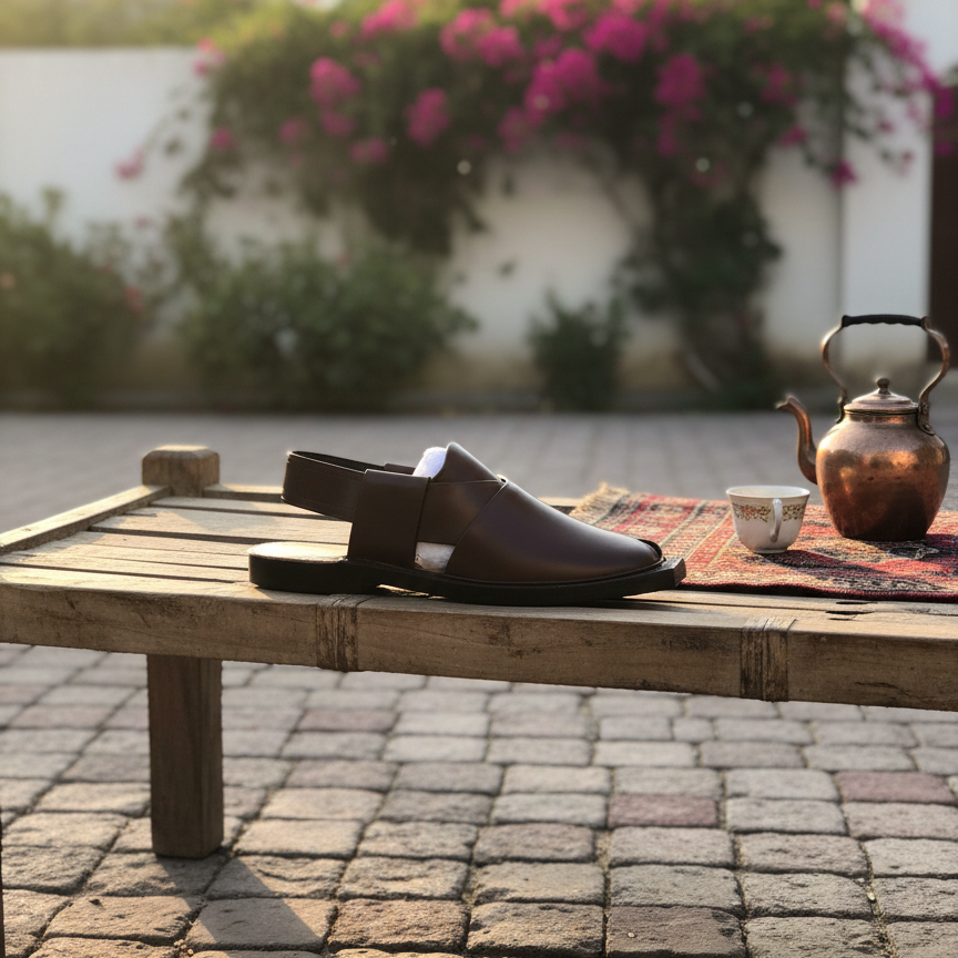 Plain Brown Single Sole Narozi Providing Traditional Style With Durable Build Comfortable Fit View Gallery - Pakistan
