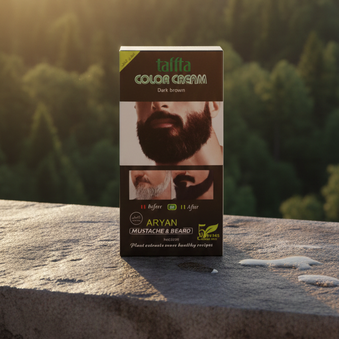 Aryan Mustache & Beard Color Cream (Dark Brown) – 5-Minute Instant Grey Coverage with Plant Extracts View Gallery - Pakistan