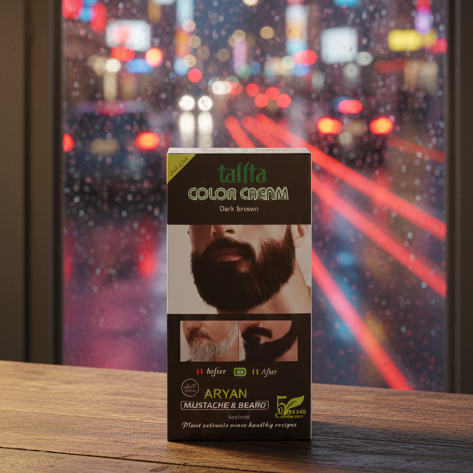 Aryan Mustache & Beard Color Cream (Dark Brown) – 5-Minute Instant Grey Coverage with Plant Extracts View Gallery - Pakistan