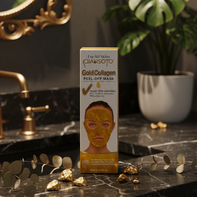 Qiansoto Gold Collagen Peel-Off Facial Mask – Anti-Aging & Skin Brightening Treatment (100ml) View Gallery - Pakistan
