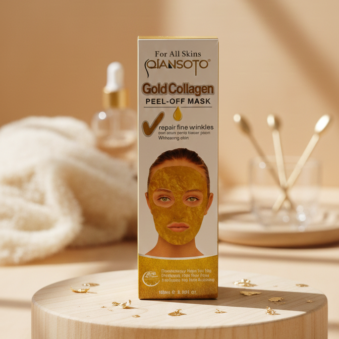 Qiansoto Gold Collagen Peel-Off Facial Mask – Anti-Aging & Skin Brightening Treatment (100ml) View Gallery - Pakistan