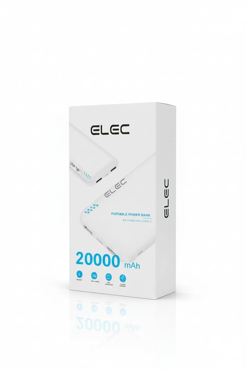 Elec 20000mAh Portable Power Bank Providing High Capacity Charging With Reliable Performance
