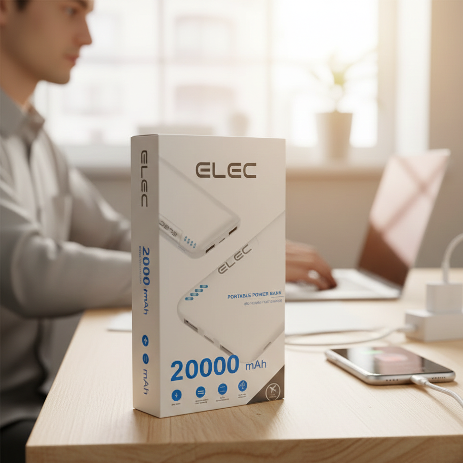 Elec 20000mAh Portable Power Bank Providing High Capacity Charging With Reliable Performance View Gallery - Pakistan