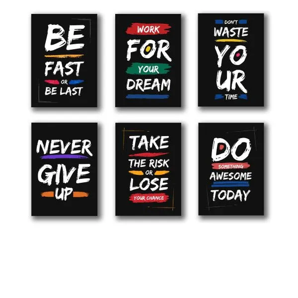 Set of 6 Motivational Wall Art Wooden Phototile Frames for Wall Decor View Gallery - Pakistan