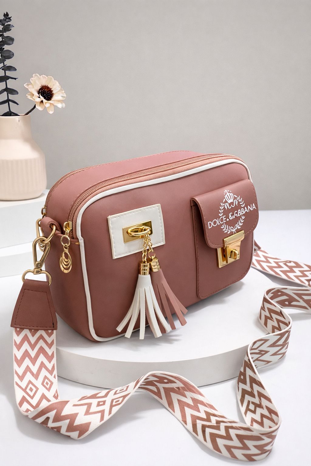The Ultimate Luxury Heritage-Inspired Designer Crossbody Camera Bag Featuring a Dual-Compartment Structured Silhouette View Gallery - Pakistan