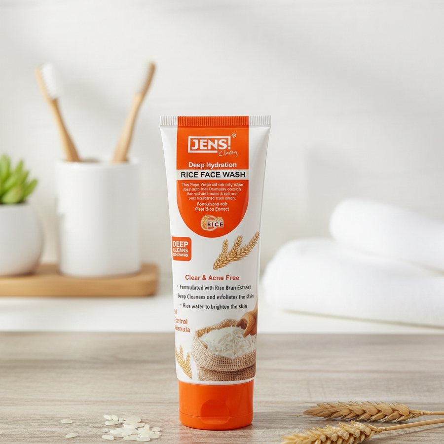 Jens Choy Organic Rice Deep Hydration Foaming Face Wash Providing Gentle Cleansing With Nourishing Moisture And Smooth Finish - 100g