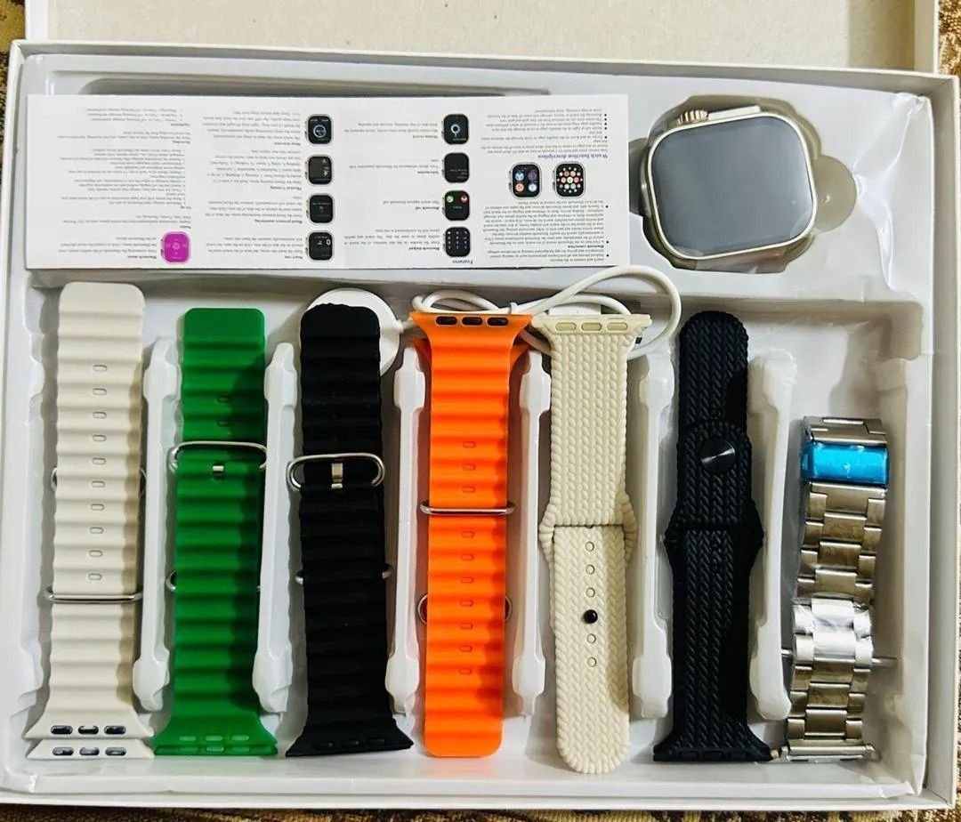 Ultra Smart Watch With 7 Silicone Straps Offering Stylish Variety And Comfortable Wear For Everyday Use View Gallery - Pakistan