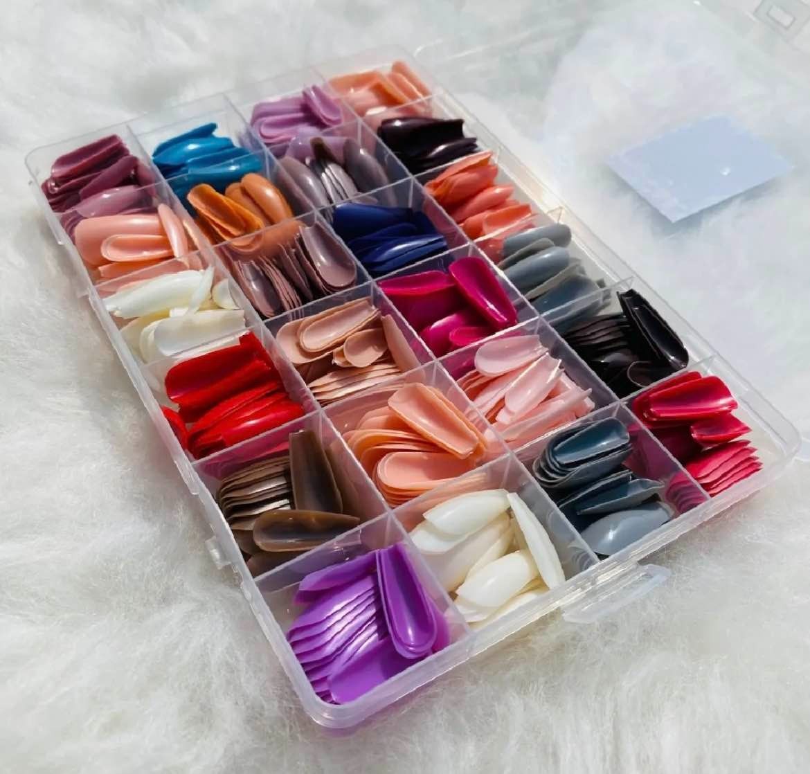Pack Of 2 576 Pcs Artificial Nails With Free Nail Glue Made Of Abs Plastic In Multicolor View Gallery - Pakistan