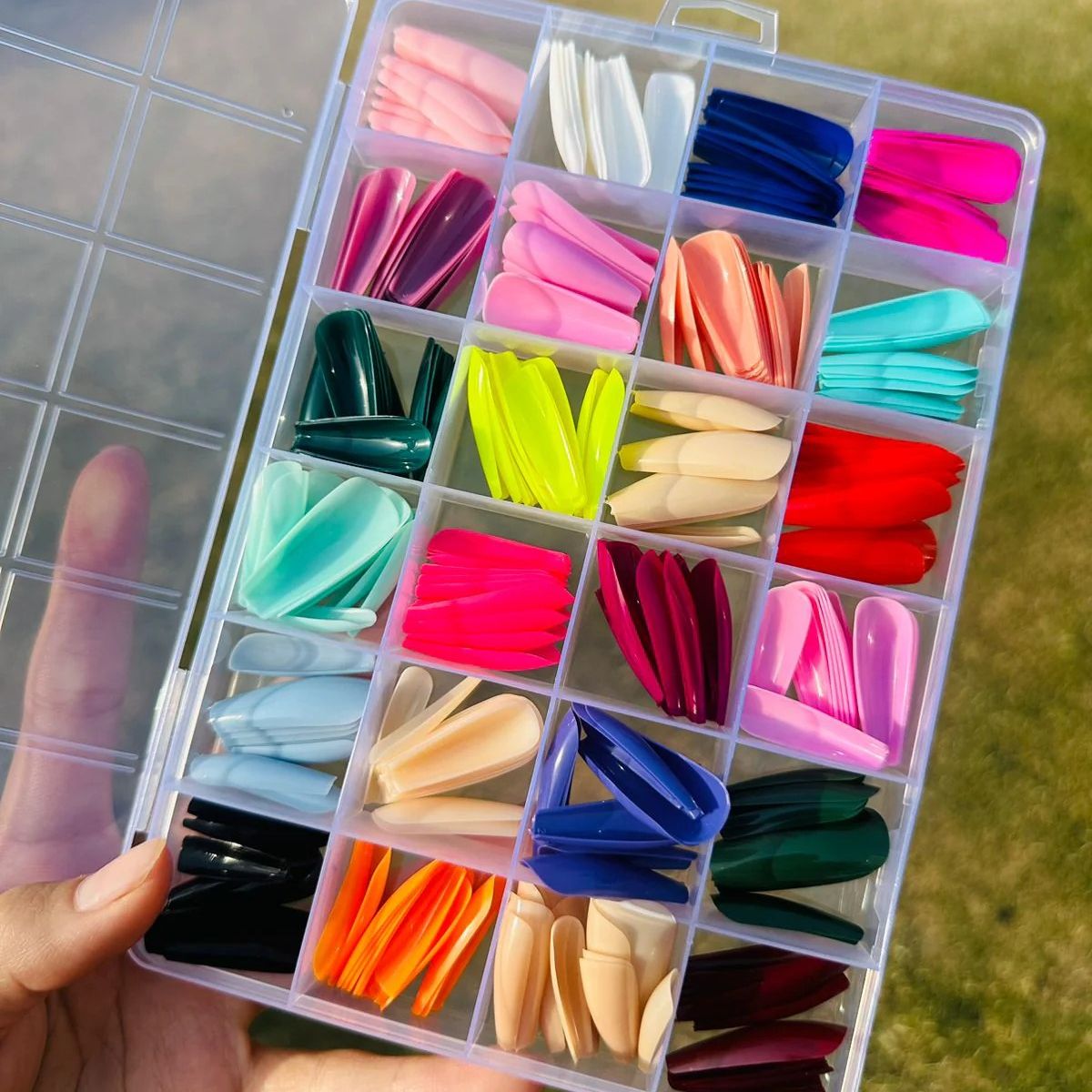 Pack Of 2 576 Pcs Artificial Nails With Free Nail Glue Made Of Abs Plastic In Multicolor View Gallery - Pakistan