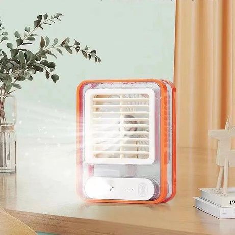 Portable Desktop Air Conditioner USB Mini Air Cooler Fan Water Cooling Fan with 3 Speed Spray Humidifier Purifier for Car Home Rechargeable View Gallery - Pakistan
